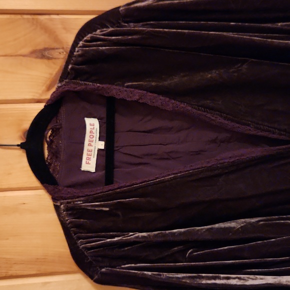 Free People sz S Velvet Bed Jacket - Picture 5 of 10